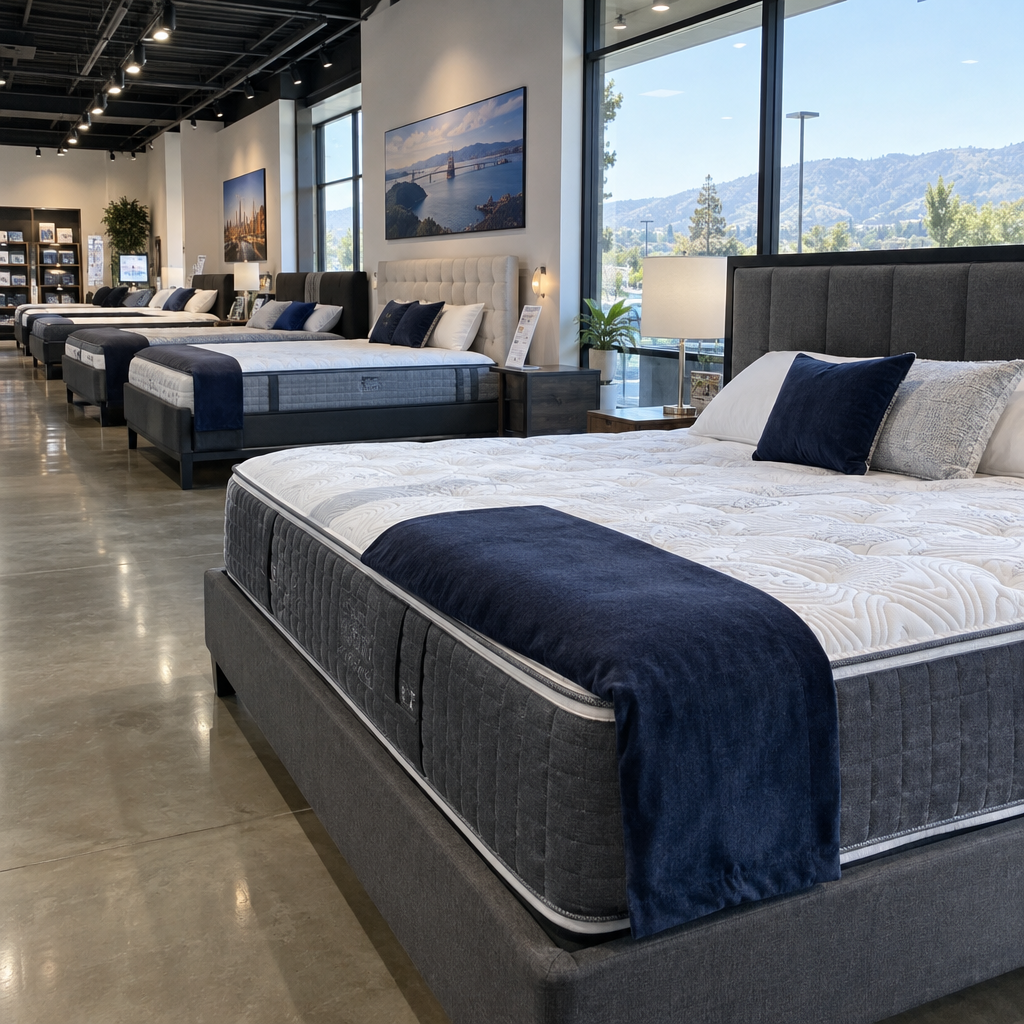 Best Mattress Stores in Fremont, California [2026 Guide], mattress showroom aisle