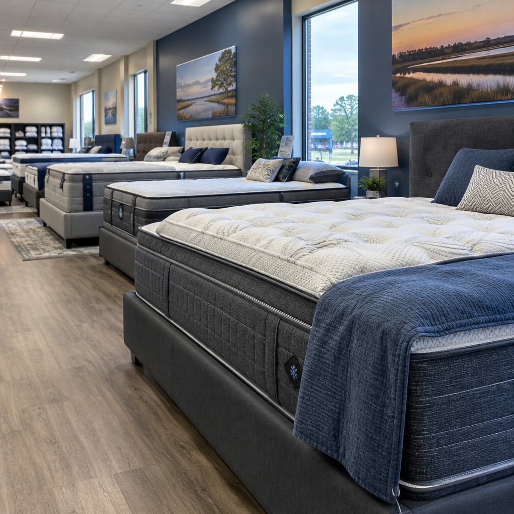 Best Mattress Stores in Hardeeville, South Carolina [2026 Guide], mattress showroom aisle